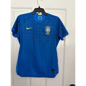 Nike Blue Dri-Fit Brazil National Team Away Stadium Soccer Jersey Size Medium